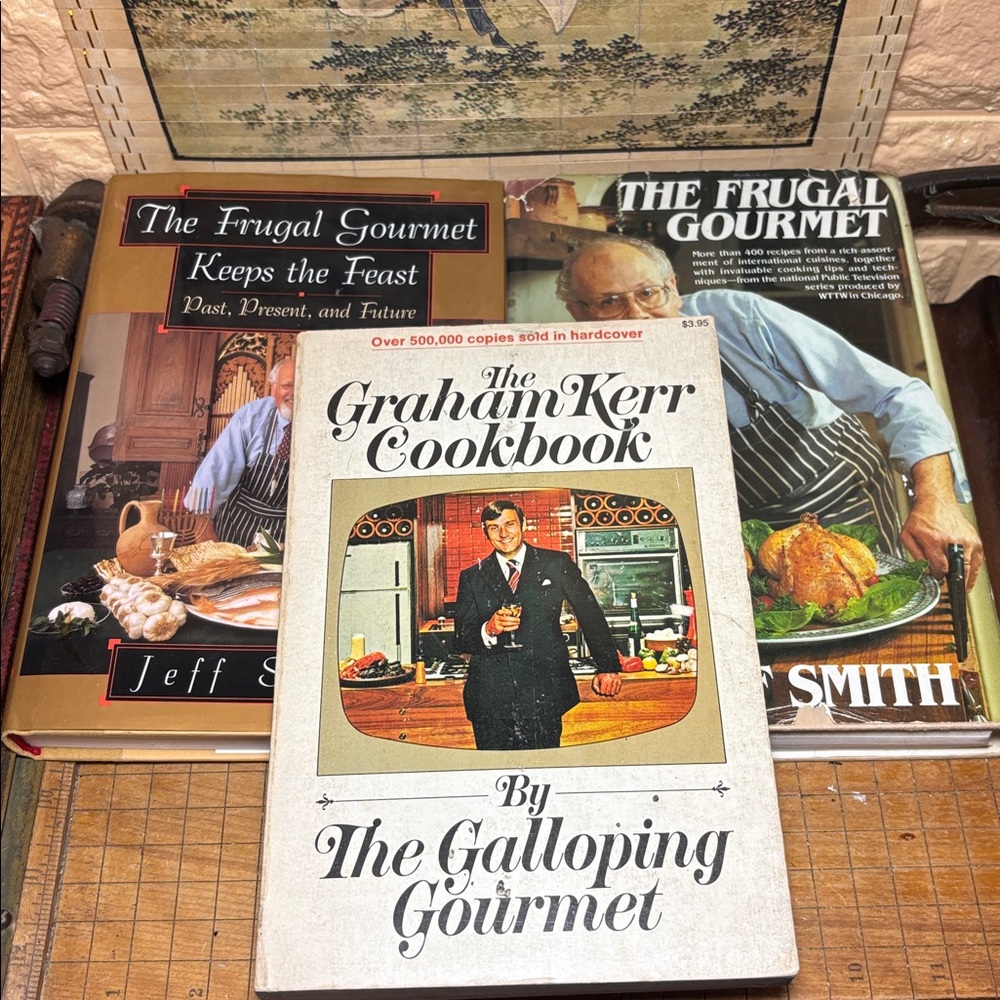 The Graham Kerr Cookbook, The Frugal Gourmet and Frugal Gourmet Keeps the Feast